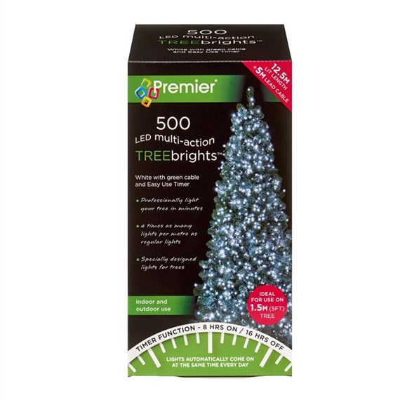 Premier 500 Multi Action LED Treebrights Christmas Lights White (LV178517W)