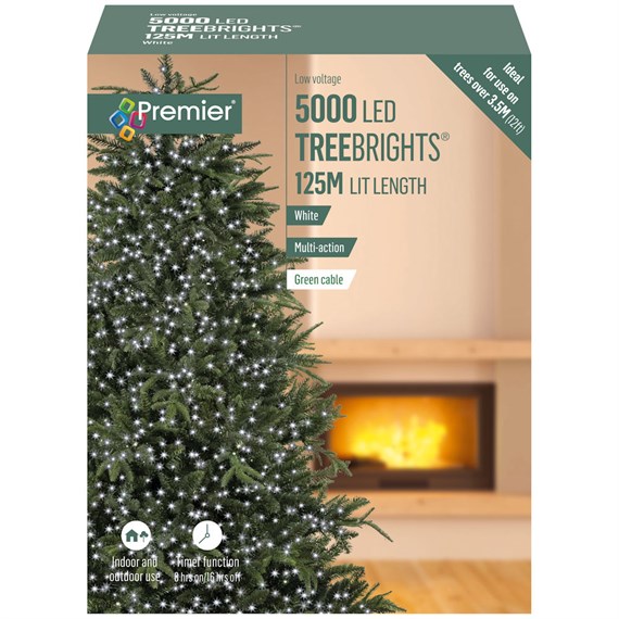 Premier 5000 White Multi Action LED Treebrights Christmas String Lights (LV232567W)