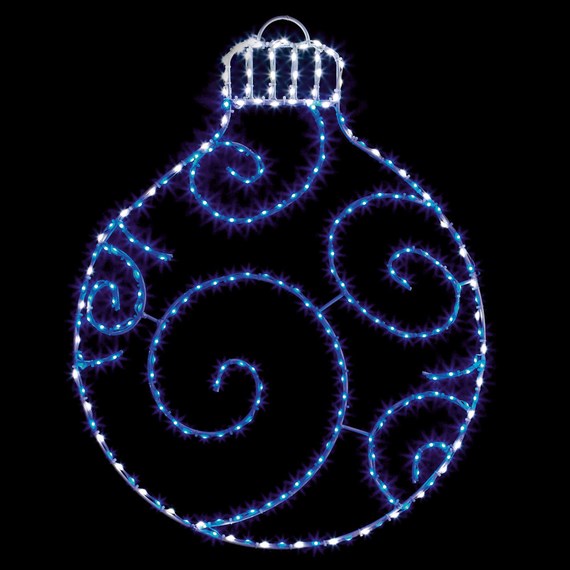 Premier 78cm Twinklng Flexibright Light Up Christmas Blue Bauble for Walls (LV243120BW)