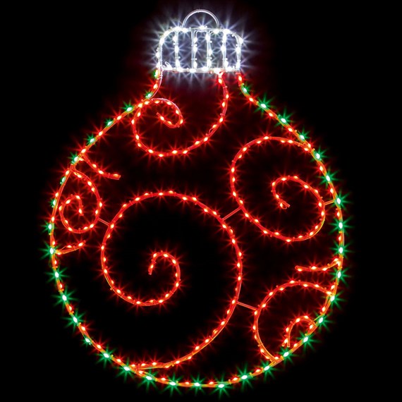 Premier 78cm Twinklng Flexibright Light Up Christmas Red Bauble for Walls (LV243120RGR)
