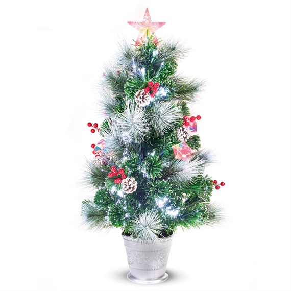 Premier 80cm Dreams Fibre Optic Artificial Christmas Tree with Berries & Star (FT257102)
