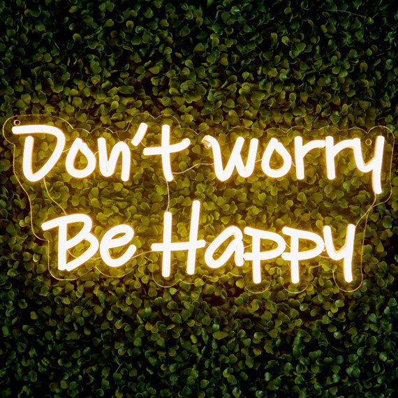 Premier Don't Worry Be Happy LED Neon Sign in Warm White (LT250732)