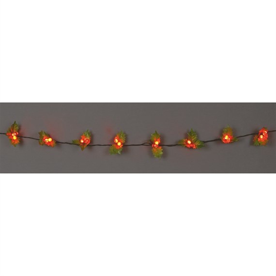 Premier Holly Christmas Garland with Red Berries & 40 Red LEDs (LV131896)