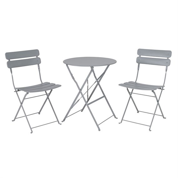 Premier Nimes 2 Seater Grey Outdoor Bistro Garden Furniture Dining Set (FN184012GY)