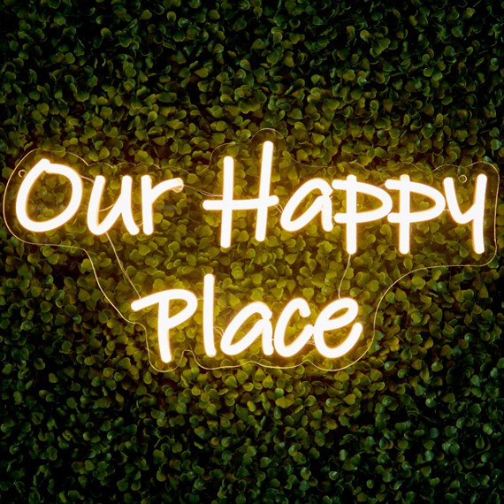 Premier Our Happy Place LED Neon Sign in Warm White (LT250738)
