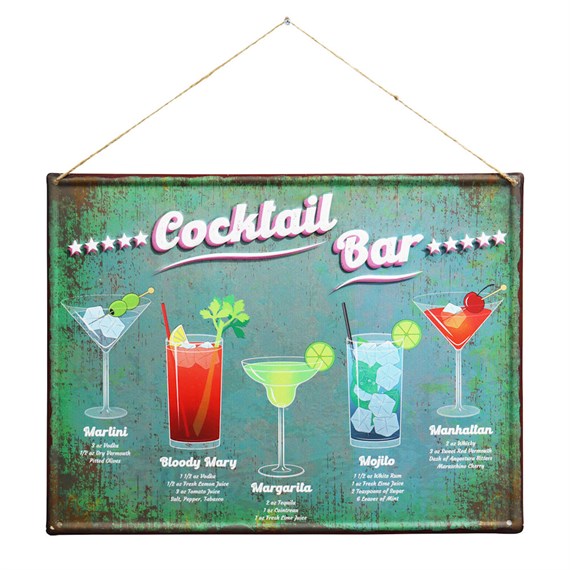 Primus Cocktail Bar Metal Outdoor Garden Decor Wall Sign (PH1001)