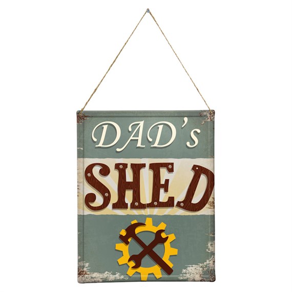 Primus Dad's Shed Hanging Metal Outdoor Garden Decor Wall Sign (PH1002)