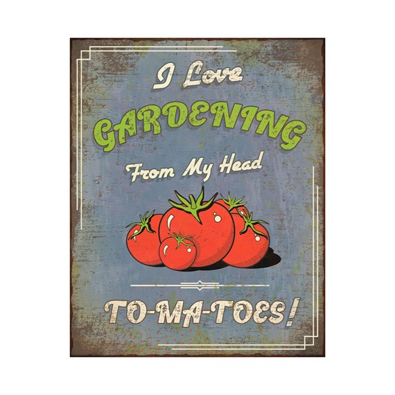 Primus Head To-Ma-Toes Metal Outdoor Garden Decor Wall Sign (PH1027)