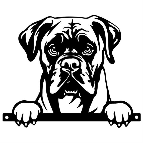 Primus Metal Boxer Peeking Dog Garden Decor Sihouette (PF1018)