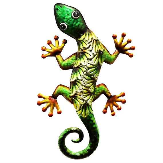 Primus Metallic Green Gecko Garden Decor Wall Art (PA7000)