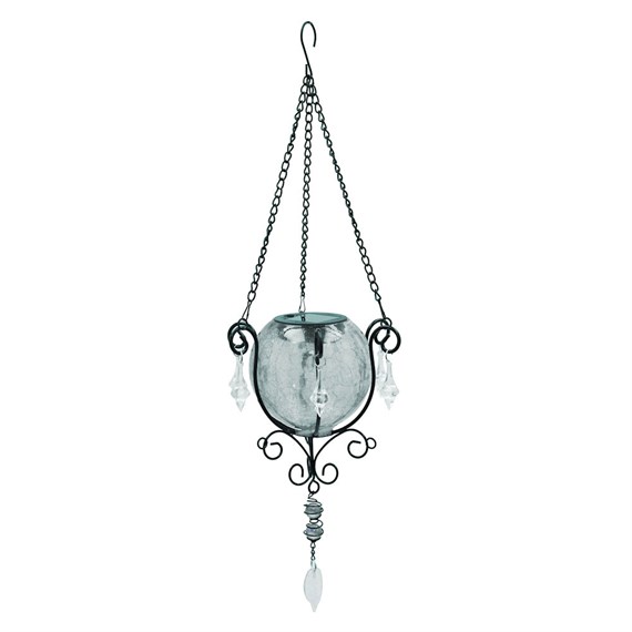 Primus Mystic Moroccan Clear Glass Hanging Solar Lantern (PT6200)