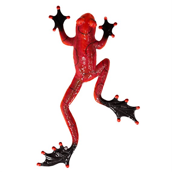 Primus Red Metal Frog Garden Decor Wall Art (PA7003)