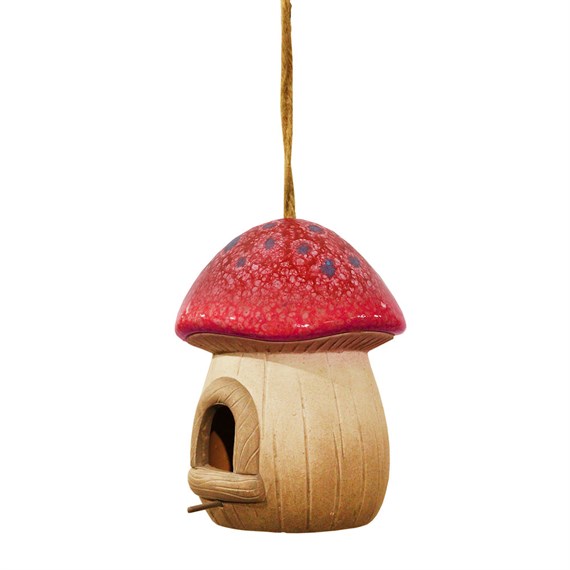 Primus Red Terracotta Hanging Mushroom Bird House (PB9101)