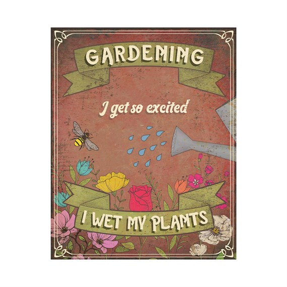 Primus Wet My Plants Metal Outdoor Garden Decor Wall Sign (PH1025)