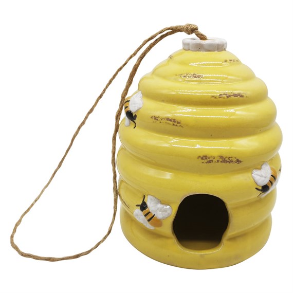Primus Yellow Ceramic Honey Pot Hanging Bird House (PB9112YL)