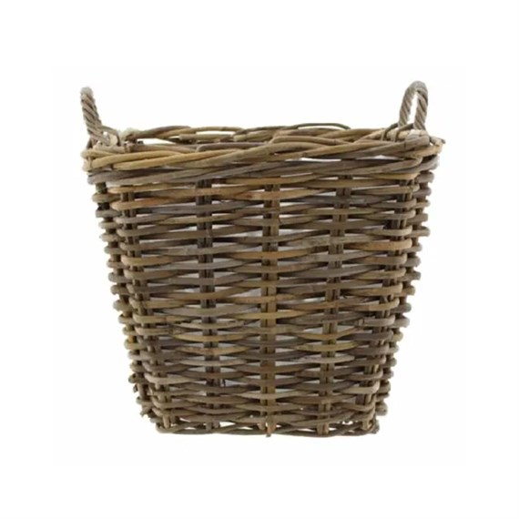 Rattan Grey Log Basket - Small Square (900665)