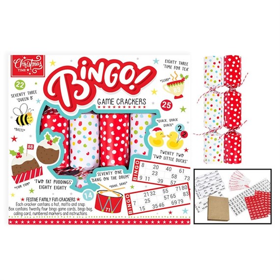 RSW Novelty Bingo Game Christmas Crackers - Pack of 6 (XM6069)