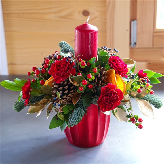 Scents of Christmas Floral Pot Arrangement