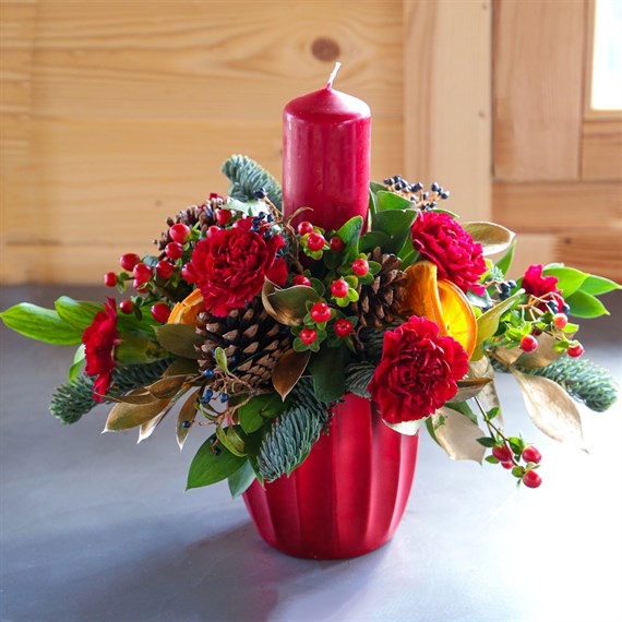 Scents of Christmas Floral Pot Arrangement