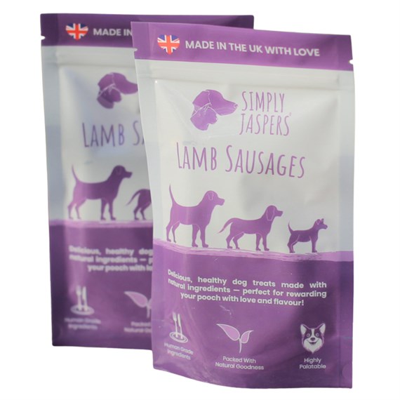 Simply Jaspers Lamb Sausages Dog Treats 75g (LST-75G)