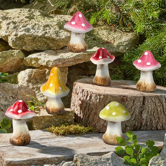 Smart Garden 10cm Deco Large Garden Ornament Shrooms 6 Pack (5031067)