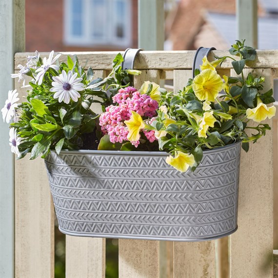 Smart Garden 12Inch Fence & Balcony Hanging Planter Aztec Slate (6030371)