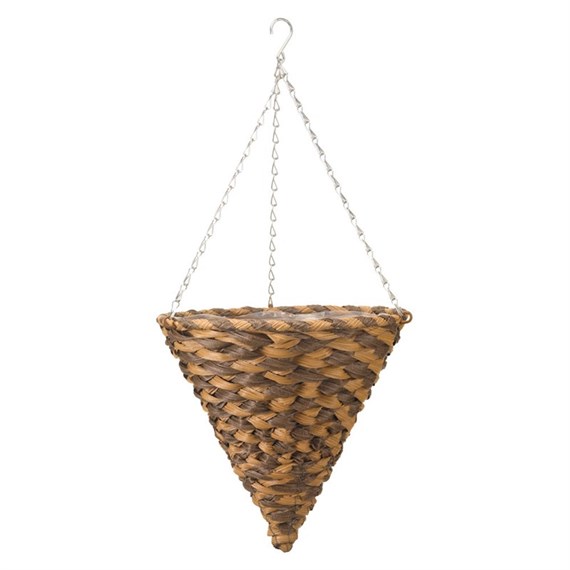 Smart Garden 14Inch Earth Braid Faux Rattan Cone Hanging Basket (6021031)