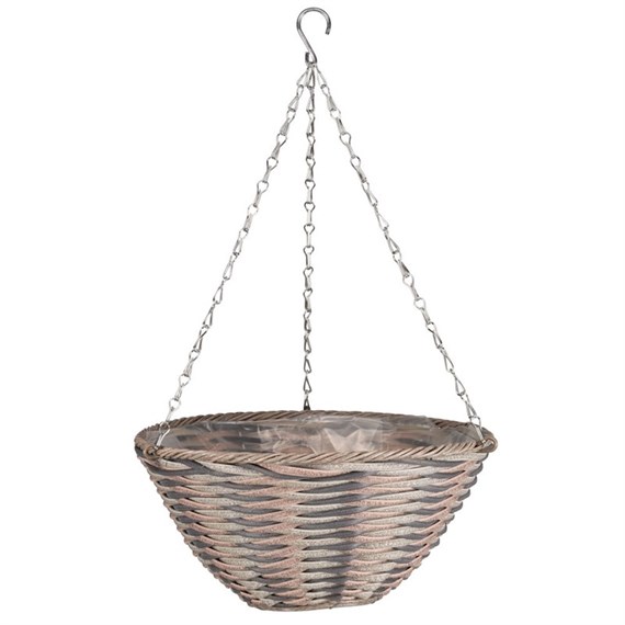 Smart Garden 14Inch Oceana Faux Rattan Basket Hanging Basket (6020165)