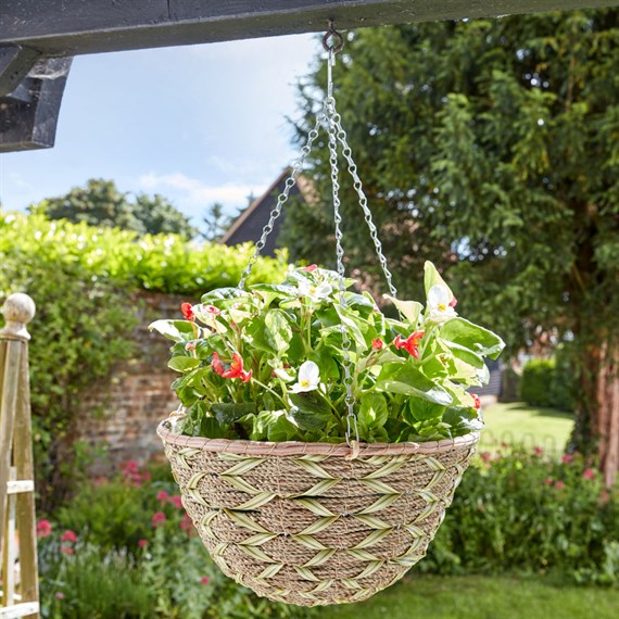 Smart Garden 14Inch Woodland Faux Rattan Hanging Basket (6021056)