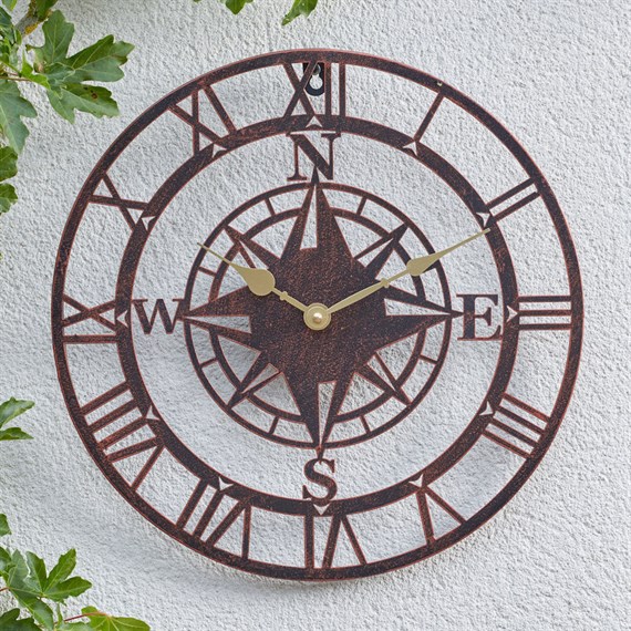 Smart Garden 24 Inch Compass Bronze Garden Clock (5162012)
