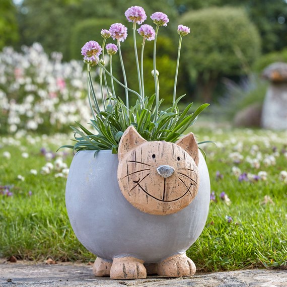 Smart Garden 25cm Woodstone Cat Animal Garden Planter (5071042)