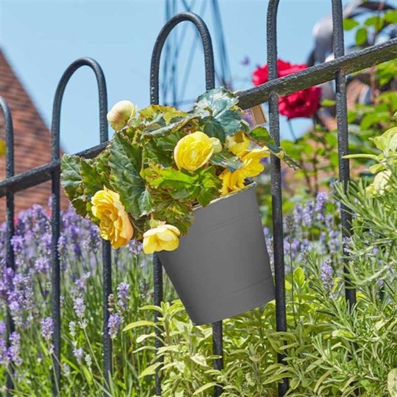 Smart Garden 6 Inch Fence & Balcony Hanging Pot - Slate (6030300)