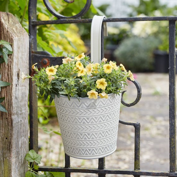 Smart Garden 6Inch Fence & Balcony Hanging Pot Aztec Ivory (6030370)