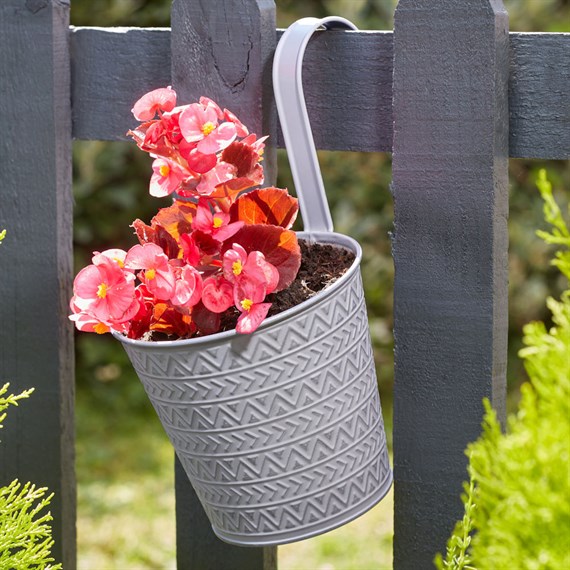Smart Garden 6Inch Fence & Balcony Hanging Pot Aztec Slate (6030369)