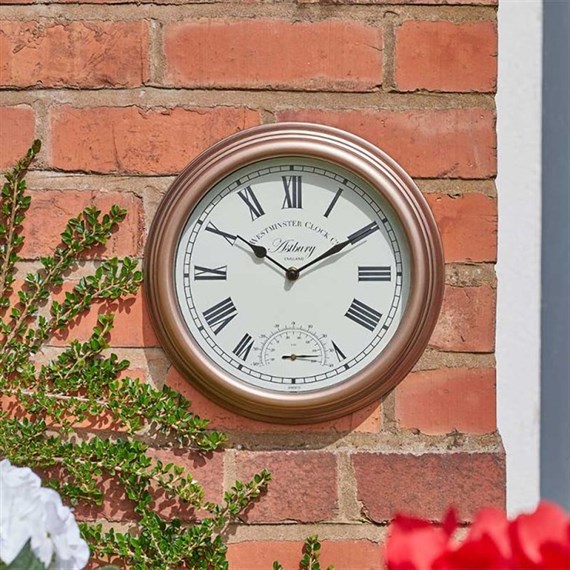 Outside In Astbury Wall Clock & Thermometer 12 Inch (5060010)