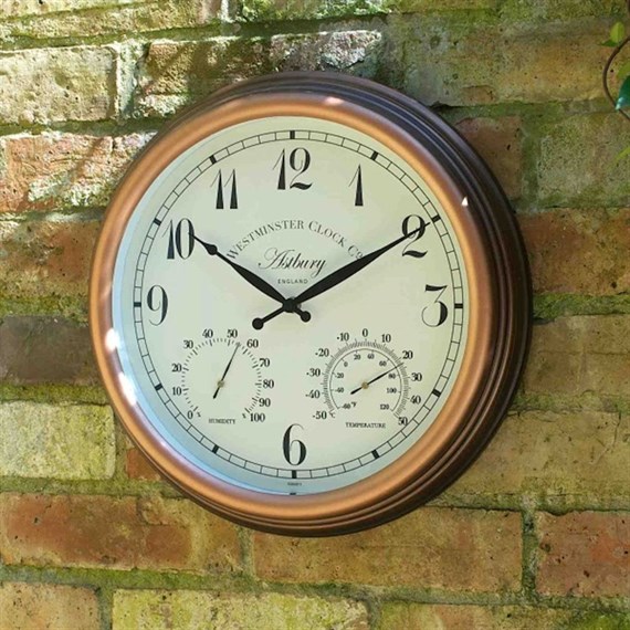 Outside In Astbury Wall Clock & Thermometer 15 Inch (5060011)