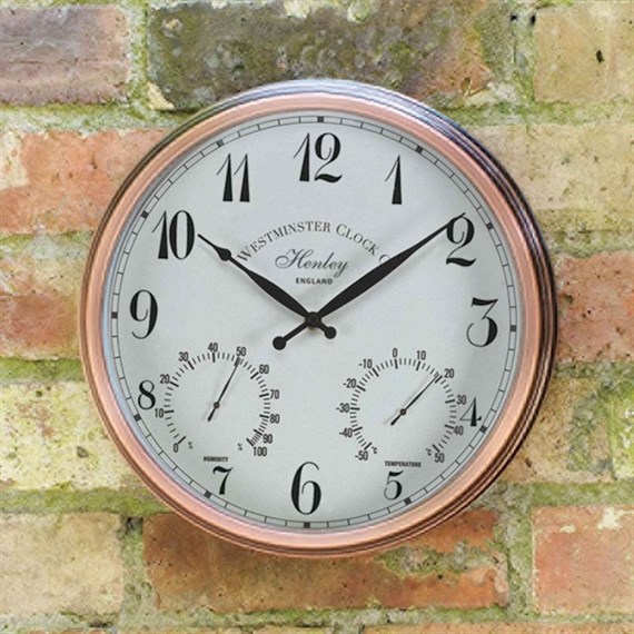 Outside In Henley Wall Clock & Thermometer 12 Inch (5062000)