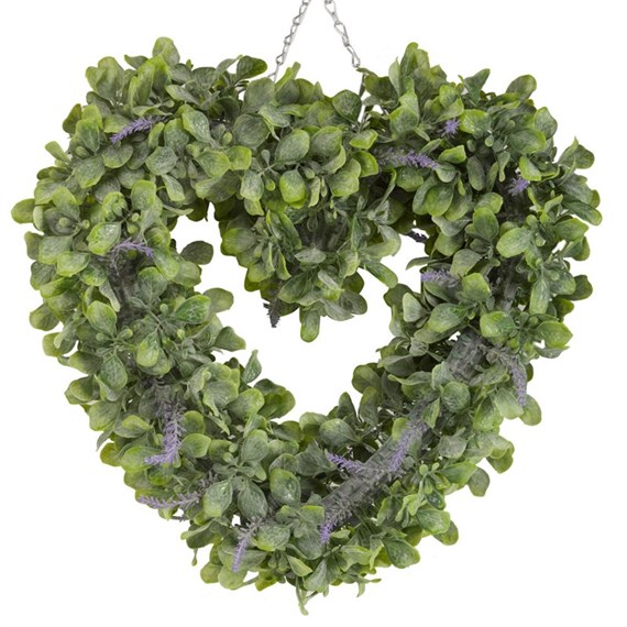 Smart Garden Lavender Heart 40cm Artificial Wreath (5602001)