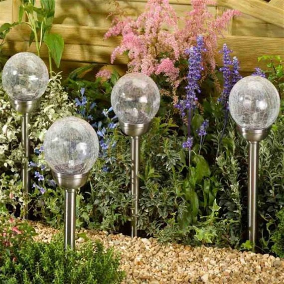 Smart Garden Majestic Glass Solar Powered Stake - Stainless Steel (1011740)