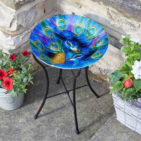 Smart Garden Peacock Glass Birdbath (5030011)