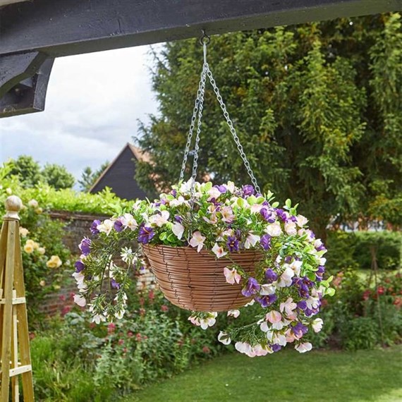 Smart Garden Petunias 30cm Artificial Hanging Basket (5611010)