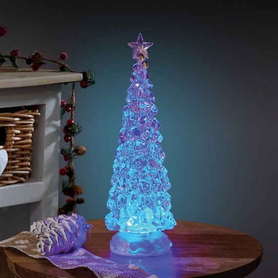 Three Kings 35cm SnowSwirl Ice Tree Light Up Christmas Decoration (2537016)