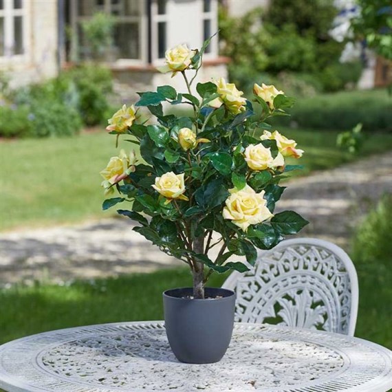 Smart Garden Sunshine Yellow 60cm Artificial Potted Rose (5607531)