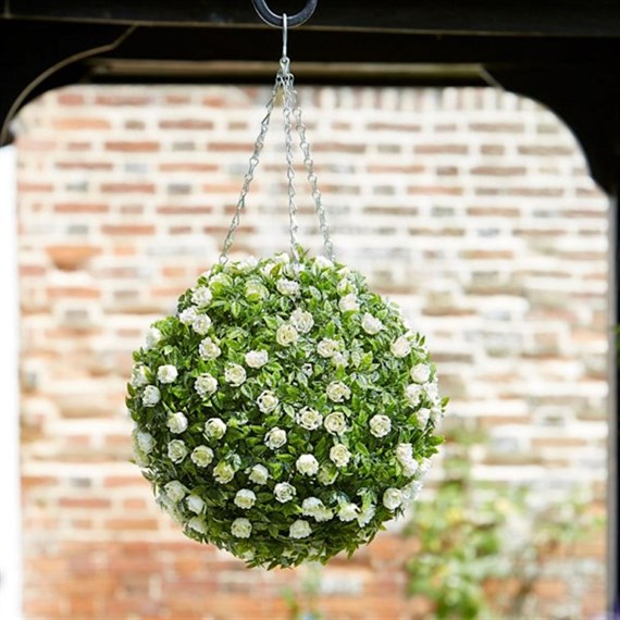 Smart Garden White Rose Ball 30Cm Totally Topiary (5040042)