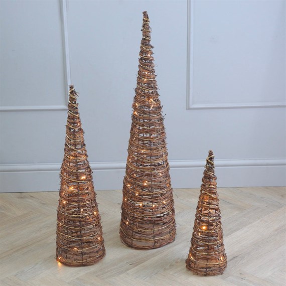 Snowlodge 12cm LED Light Up Christmas Cone Decoration (YCONESSML)