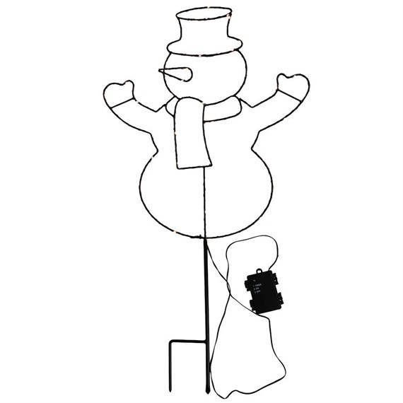 Snowlodge 80cm Snowman LED Stake Decoration (YSNOWMALED)