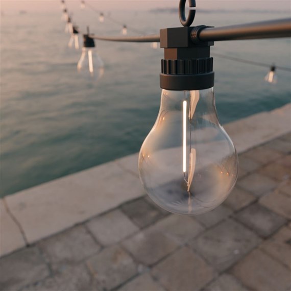 Solar Centre Edinburgh USB Powered Festoon Outdoor Glass Bulbs Solar Lights - Set of 10 (FSFL)