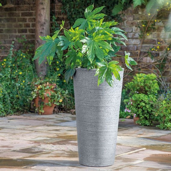 Stewart Garden 40cm Varese Tall Vase Alpine Grey - Alpine Grey (253106)