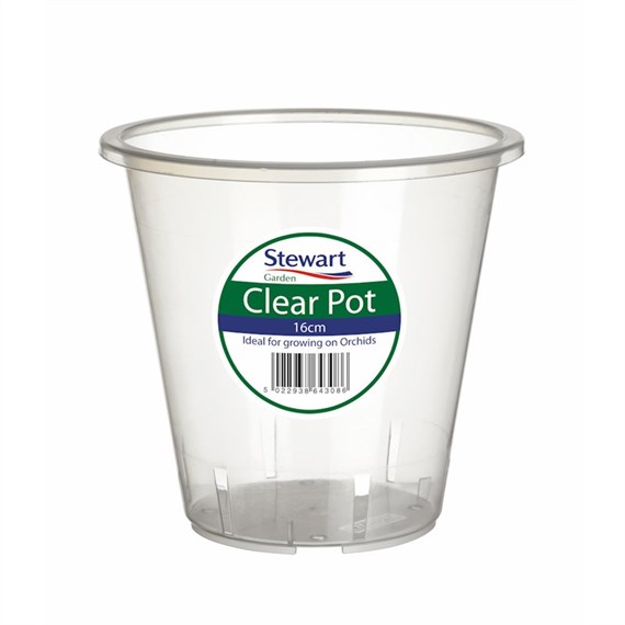 Stewart Garden Clear Plant Pots - 16cm (2644008)