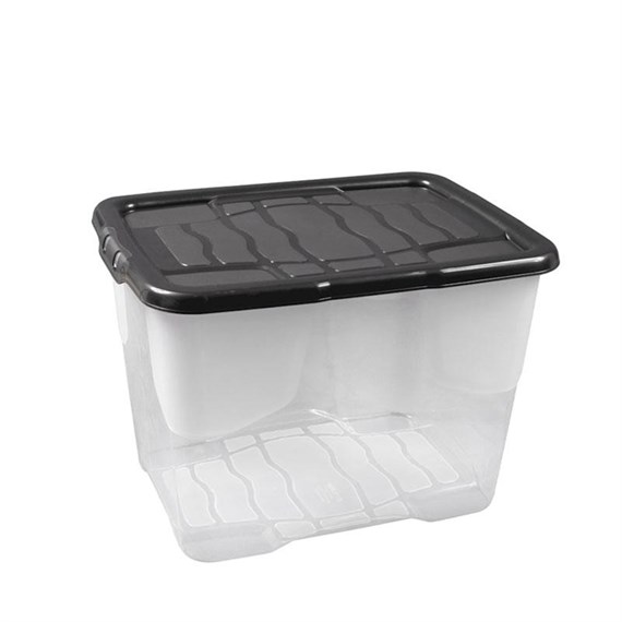 Strata 24L Curve Box with Lid (XW205-CLR/BLK-ST)